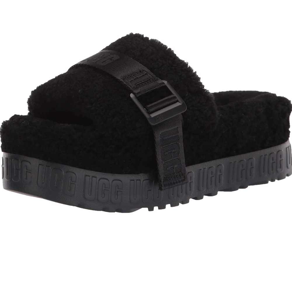 UGG Women’s Fluffita Slipper Sandals, Black - Picture 3 of 10